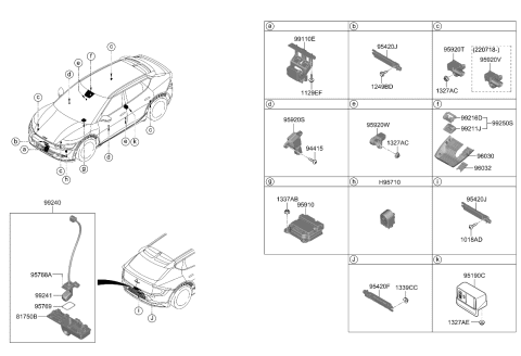 2022 Kia EV6  COVER ASSY-MULTI SEN Diagram for 96030CV000