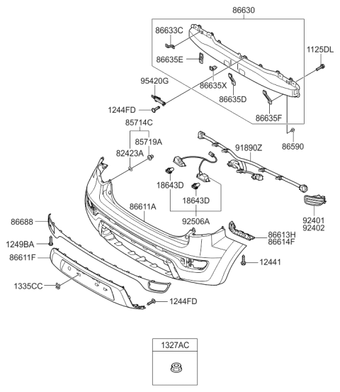 2012 Kia Soul  Screw-Tapping Diagram for 1249205187K