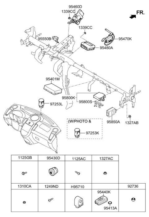 2012 Kia Soul Receiver Assembly-KEYLES Diagram for 954702K310