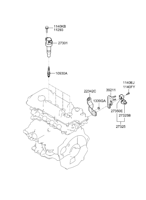 2013 Kia Soul  Hanger-Engine, Rear Diagram for 223422B700