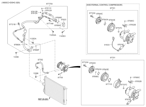 2012 Kia Soul  Air Conditioner Compressor Assembly Diagram for 977012K600