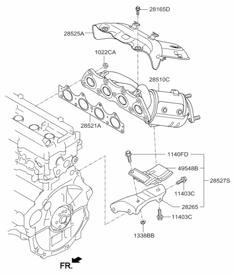 2013 Kia Soul  Stay-Exhaust MANIFOL Diagram for 289632B600