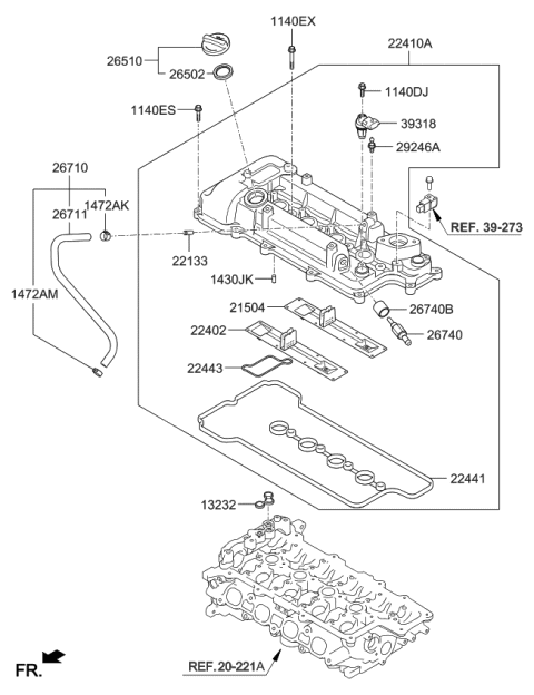 2012 Kia Soul  Plate-BAFFLE Diagram for 224022B600