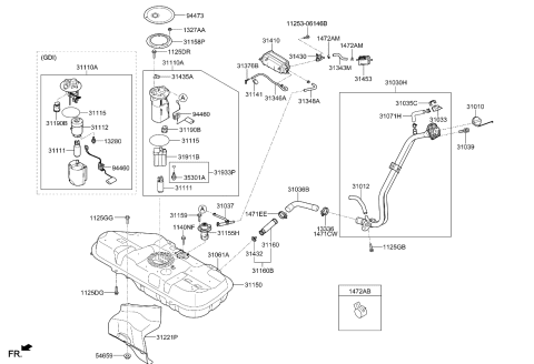2013 Kia Soul  Hose-Ventilator Diagram for 310712K000