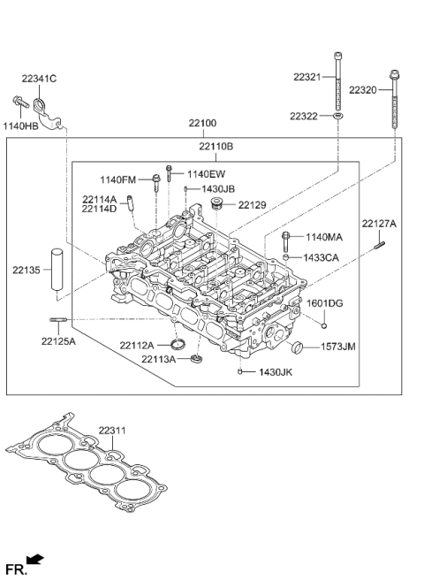 2013 Kia Soul  Head Sub Assembly-CYLIND Diagram for 21YM42EW00
