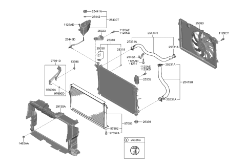 2020 Kia Telluride  Pad U Diagram for 25333S9000