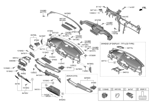 2022 Kia Telluride Pad U Diagram for 84727S9000