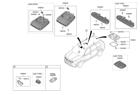 2021 Kia Telluride  Lamp Assembly-Vanity, RH Diagram for 928902J000
