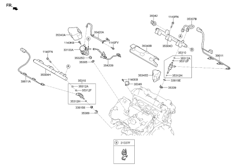 2022 Kia Telluride  Pipe Assembly-Fuel High( Diagram for 353053L100