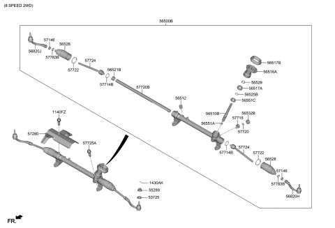 2020 Kia Telluride  Bearing Diagram for 56551D3000