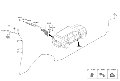 2021 Kia Telluride  Hose-Rear Washer Diagram for 98951S9000