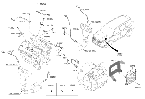 2020 Kia Telluride  BRKT-PCU Diagram for 391503L300