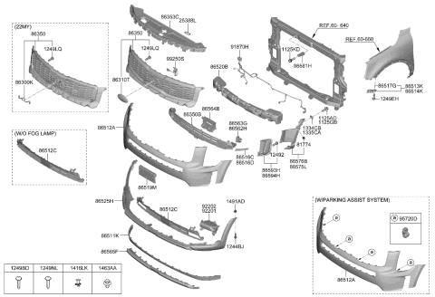2020 Kia Telluride  Pad U Diagram for 99310S9000BCP