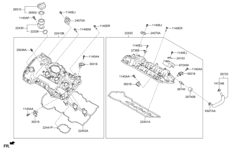 2020 Kia Telluride  PCV Valve Diagram for 267403C500