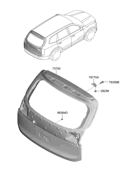 2021 Kia Telluride  Pad U Diagram for 72800S9100