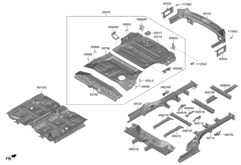 2021 Kia Telluride BRKT-Luggage Side Tr Diagram for 655L9S9000
