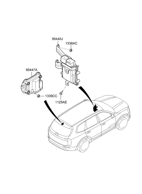 2021 Kia Telluride  ECU-4WD Diagram for 954474G300