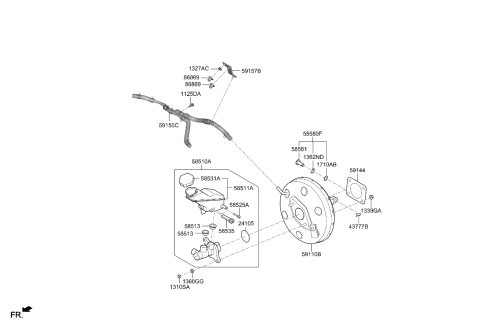 2021 Kia Telluride  Cylinder Assembly-Brake Diagram for 58510C5070