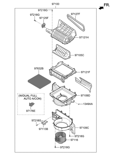 2020 Kia Telluride  Air Filter Assembly Diagram for 97133G8000