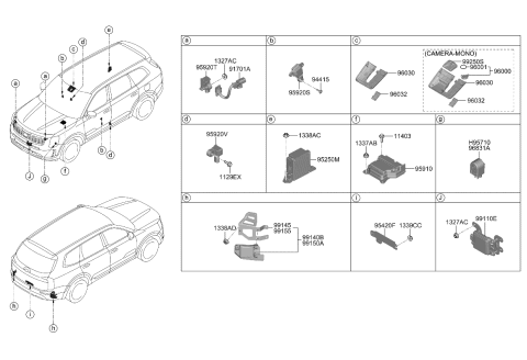2022 Kia Telluride  Unit Assembly-Front RADA Diagram for 99110S9100