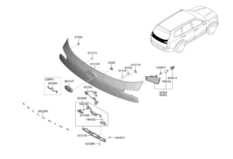 2020 Kia Telluride  Pad U Diagram for 1420110100R
