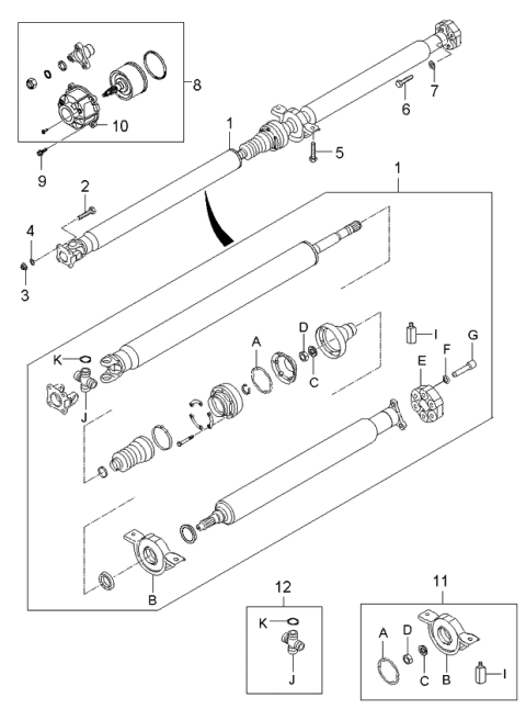 2006 Kia Sportage  Nut Diagram for 1346810007B