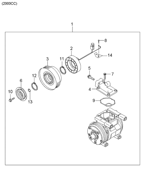 2006 Kia Sportage  Air Conditioner Compressor Assembly Diagram for 977012D700