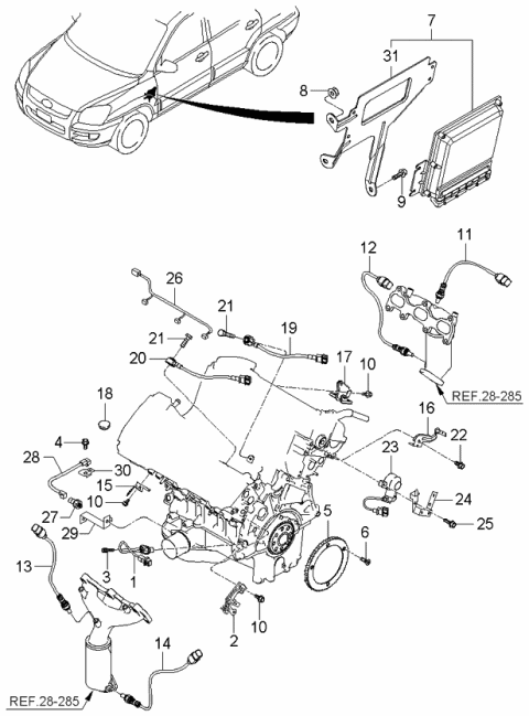 2005 Kia Sportage  Bolt-Flange Diagram for 1140006106K