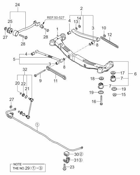2005 Kia Sportage  Bolt-Flange Diagram for 551172E000