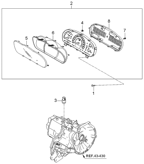 2005 Kia Spectra Case-Rear Diagram for 943652F000