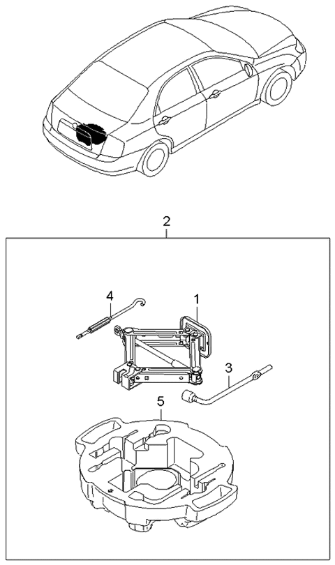 2005 Kia Spectra  Case-Jack Diagram for 091492F600