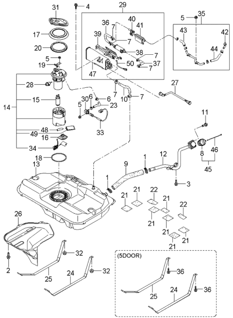 2003 Kia Spectra  Hose-Fuel Filler Neck Diagram for 310362F510
