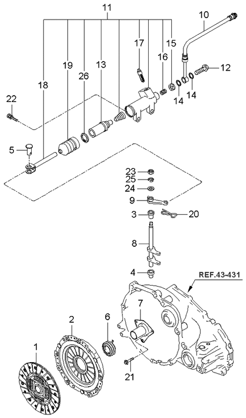 2004 Kia Spectra  Disc Assembly-Clutch Diagram for 4110028610