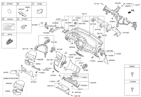 2018 Kia Forte  Stopper-Glove Box Diagram for 845172P000BGG