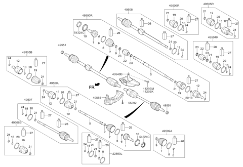 2017 Kia Forte  Band & Clip Set, LH Diagram for 495963X4A5