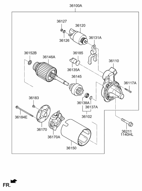 2017 Kia Forte  Lever Packing Diagram for 361352B100