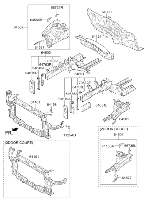 2017 Kia Forte GUSSET Assembly-Front SPEEDOMETER Diagram for 64645A7000