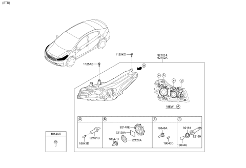 2018 Kia Forte Dust Cap Assembly-Headlamp Diagram for 92140A7700