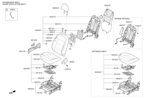 2018 Kia Forte  Front Seat Cushion Passenge Covering Diagram for 88260A7300K4K