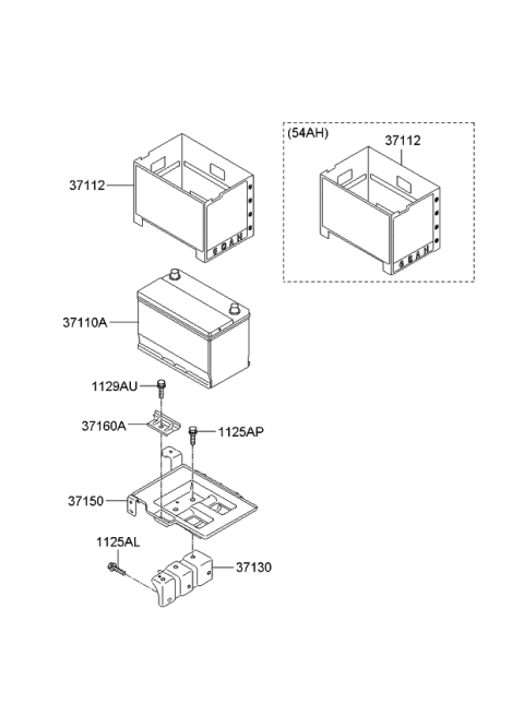 2008 Kia Optima  Insulation Pad-Battery Diagram for 371122E100
