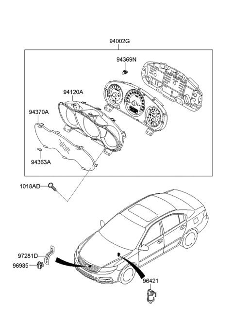 2008 Kia Optima  Bulb (12V 34W) Diagram for 943693L000