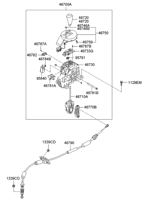 2009 Kia Optima  Cap-Release Diagram for 467462G500