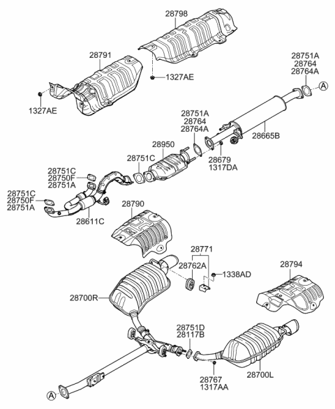 2009 Kia Optima  Nut Diagram for 2876736000
