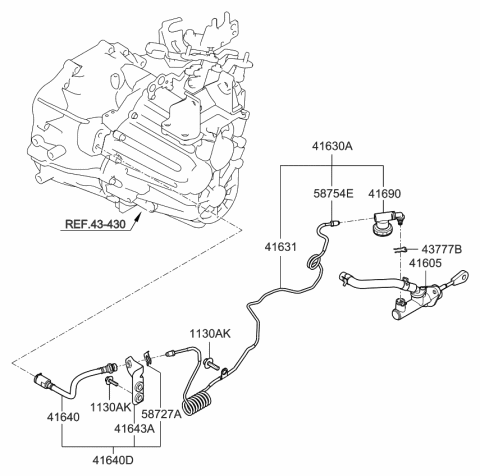 2009 Kia Optima  Clutch MASTER/CYLINDER Diagram for 416052G100