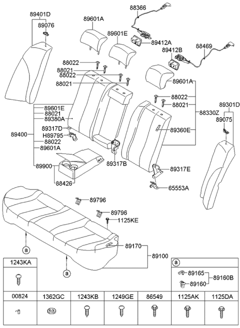2009 Kia Optima  Back Assembly-Rear Seat RH Diagram for 894002GJL0801