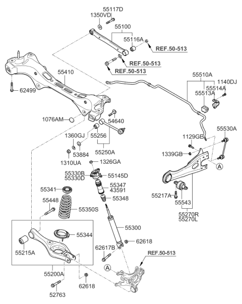 2009 Kia Optima  Bush-Stabilizer Bar Diagram for 555132G100