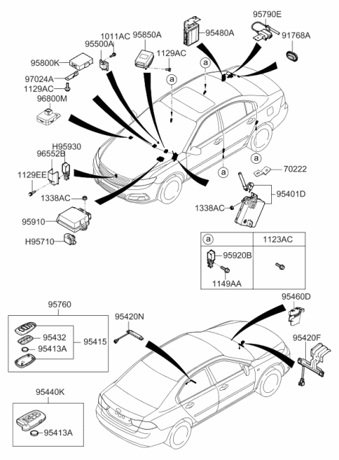 2010 Kia Optima  Bracket-Cover Diagram for 959352G000