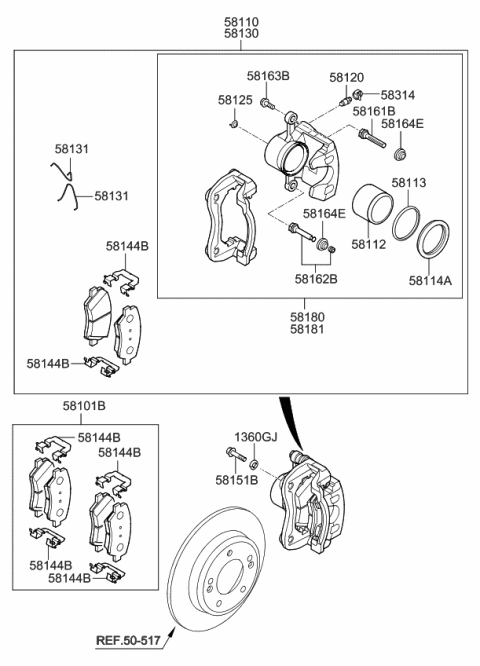 2018 Kia Soul EV Spring-Pad Diagram for 58144C1200