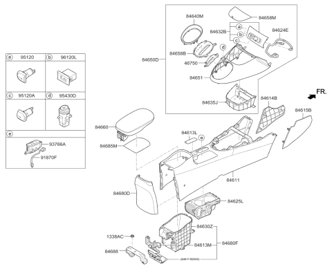 2016 Kia Soul EV Switch Assembly-EPB Diagram for 93766E4050CA