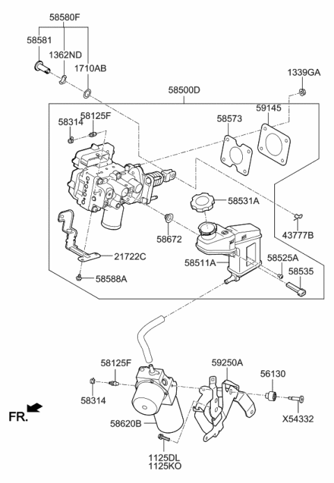 2016 Kia Soul EV  DAMPER Diagram for 586634U500